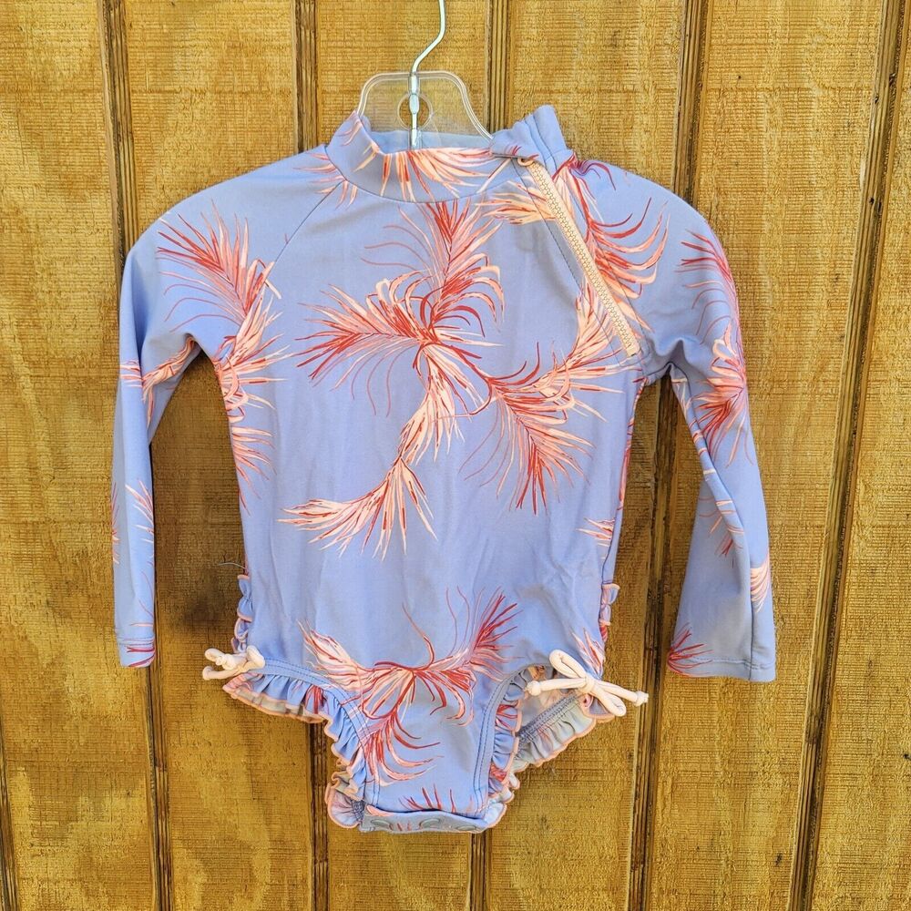 Jessica Simpson Lavendar One Piece With Feather Swirl Design Infant Size 18 Mo